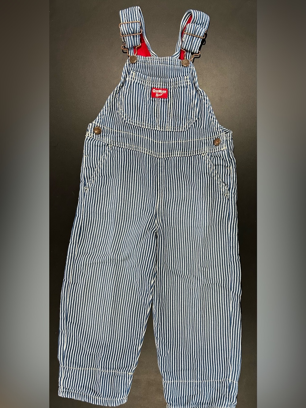 OshKosh B'gosh Blue & White Striped Overalls